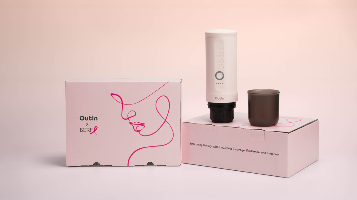 OutIn kooperiert mit BCRF zur Einführung einer Co-Branding-Edition der tragbaren Espressomaschine