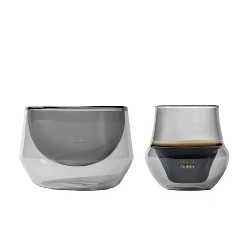 KRUVE PROPEL Espresso Glas 75 ml + KRUVE IMAGINE Latte Glas 250 ml